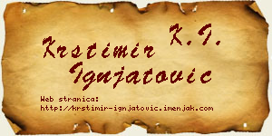 Krstimir Ignjatović vizit kartica